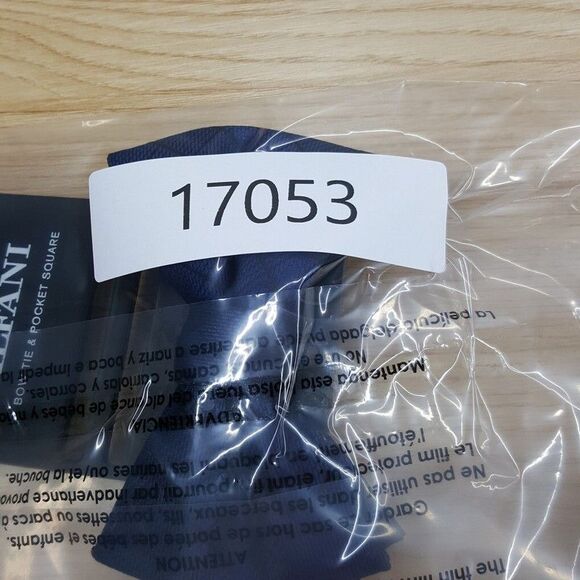 ALFANI Mens Bow Tie Blue Plaid Check Textured Adjustable Pre-Tied - Picture 4 of 4